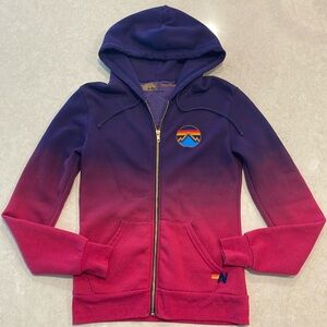 Aviator Nation XS Zip Up Purple/Pink Ombré Hoodie Excellent Used Condition